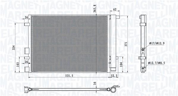 Condensator, climatizare 350203100700 MAGNETI MARELLI