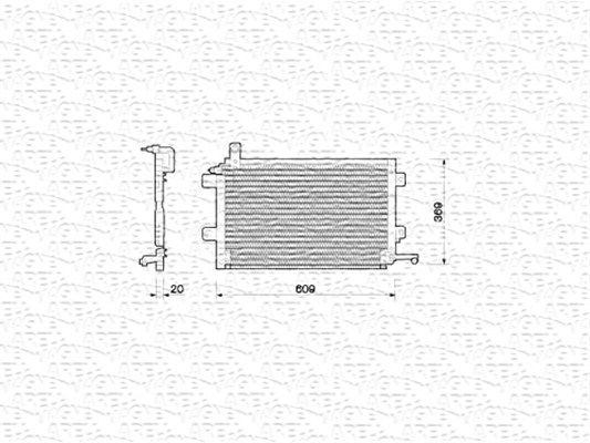Condensator, climatizare 350203206000 MAGNETI MARELLI