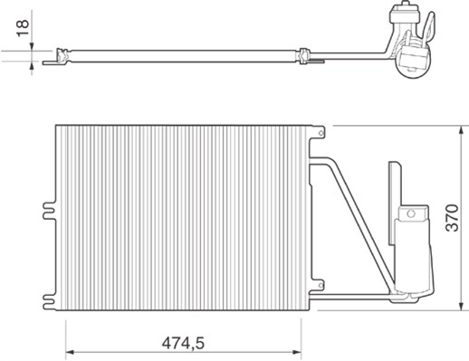 Condensator, climatizare 350203220000 MAGNETI MARELLI