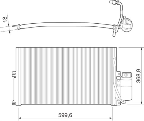 Condensator, climatizare 350203221000 MAGNETI MARELLI