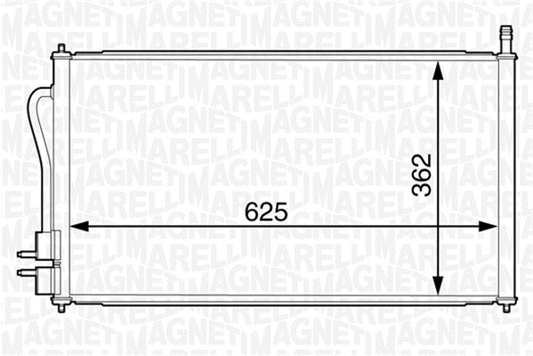 Condensator, climatizare 350203228000 MAGNETI MARELLI