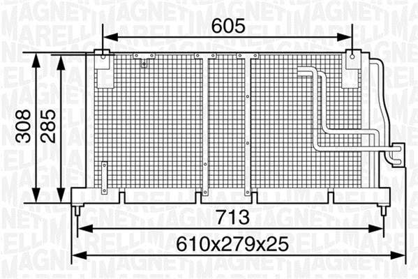 Condensator, climatizare 350203233000 MAGNETI MARELLI