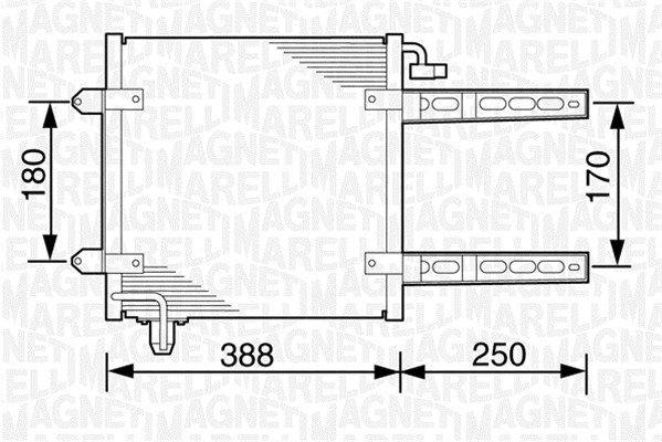 Condensator, climatizare 350203237000 MAGNETI MARELLI