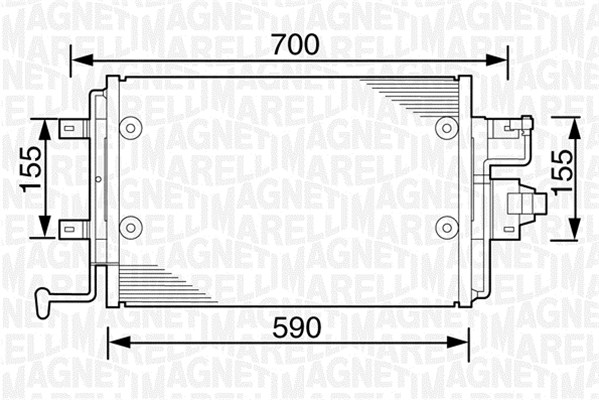 Condensator, climatizare 350203238000 MAGNETI MARELLI