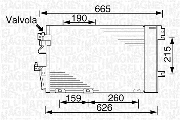 Condensator, climatizare 350203257000 MAGNETI MARELLI