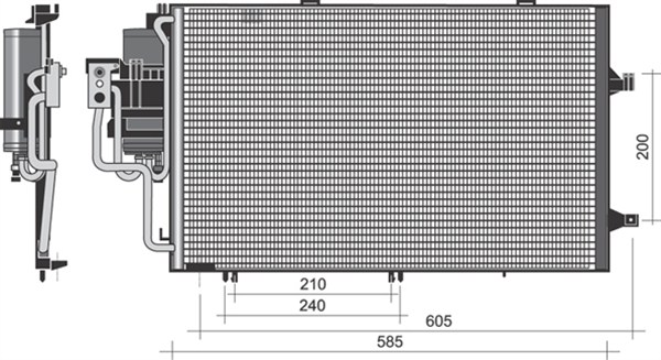 Condensator, climatizare 350203351000 MAGNETI MARELLI