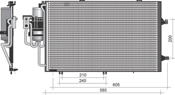 Condensator, climatizare 350203371000 MAGNETI MARELLI