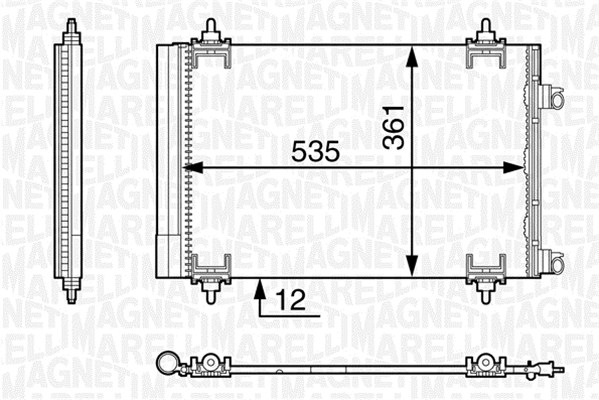 Condensator, climatizare 350203603000 MAGNETI MARELLI