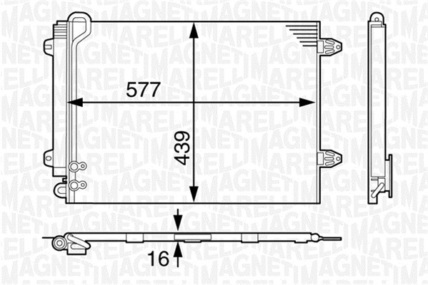 Condensator, climatizare 350203617000 MAGNETI MARELLI