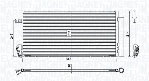 Condensator, climatizare 350203619000 MAGNETI MARELLI