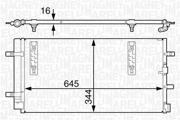 Condensator, climatizare 350203632000 MAGNETI MARELLI