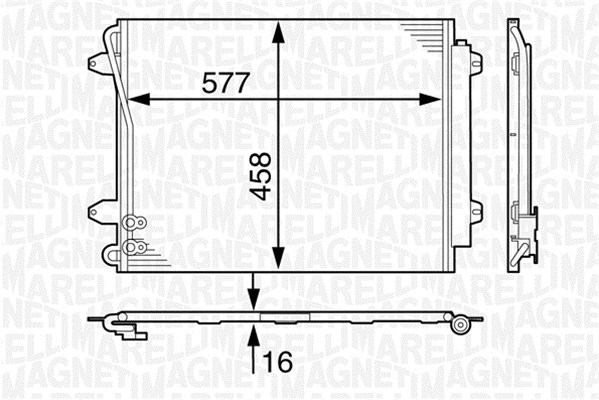 Condensator, climatizare 350203634000 MAGNETI MARELLI