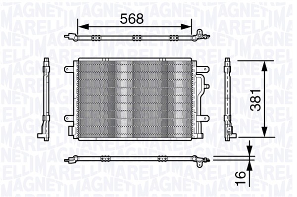 Condensator, climatizare 350203640000 MAGNETI MARELLI