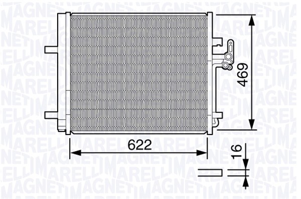 Condensator, climatizare 350203645000 MAGNETI MARELLI