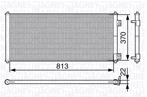 Condensator, climatizare 350203646000 MAGNETI MARELLI