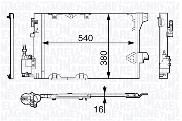 Condensator, climatizare 350203703000 MAGNETI MARELLI