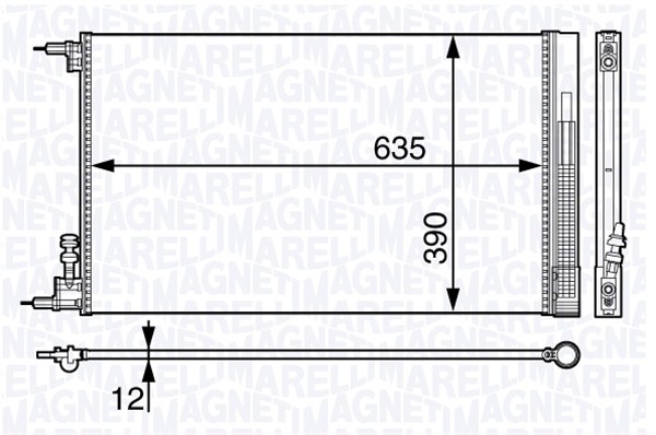 Condensator, climatizare 350203713000 MAGNETI MARELLI