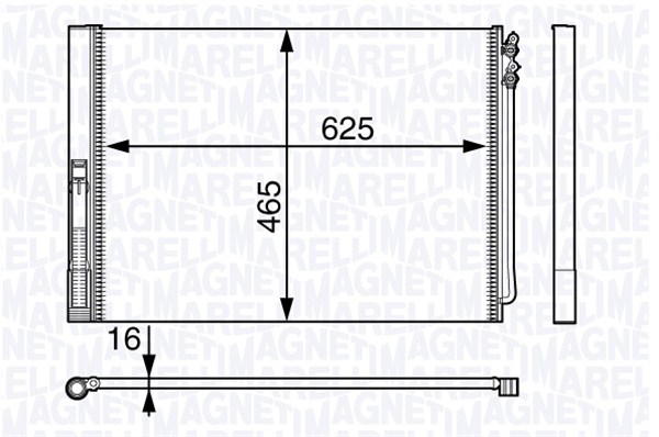 Condensator, climatizare 350203716000 MAGNETI MARELLI