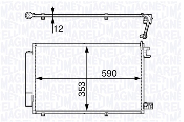 Condensator, climatizare 350203720000 MAGNETI MARELLI
