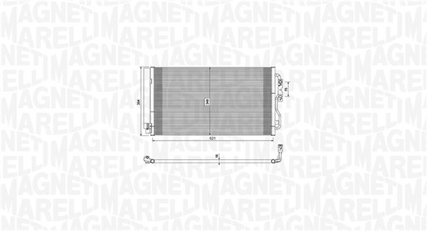 Condensator, climatizare 350203751000 MAGNETI MARELLI