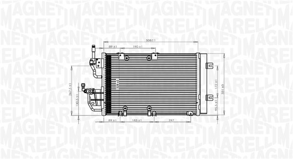 Condensator, climatizare 350203771000 MAGNETI MARELLI