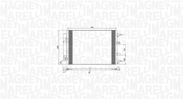Condensator, climatizare 350203773000 MAGNETI MARELLI
