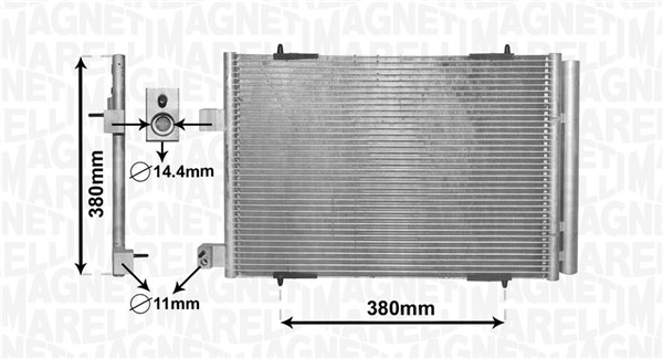 Condensator, climatizare 350203855000 MAGNETI MARELLI