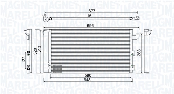Condensator, climatizare 350203857000 MAGNETI MARELLI