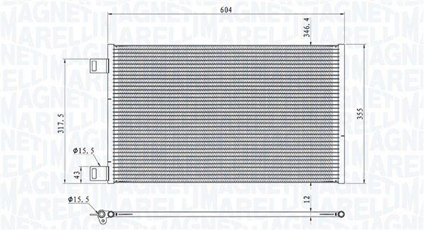 Condensator, climatizare 350203860000 MAGNETI MARELLI