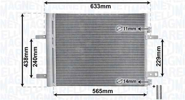 Condensator, climatizare 350203862000 MAGNETI MARELLI