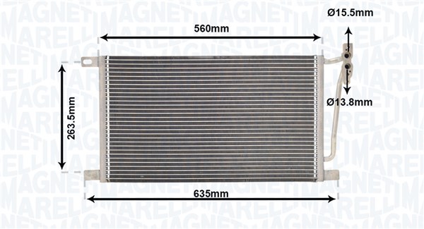 Condensator, climatizare 350203867000 MAGNETI MARELLI