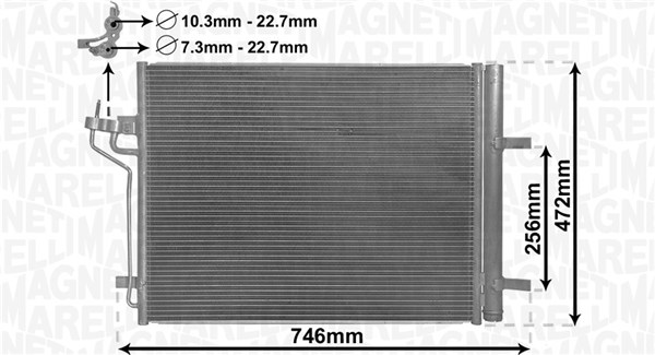 Condensator, climatizare 350203880000 MAGNETI MARELLI