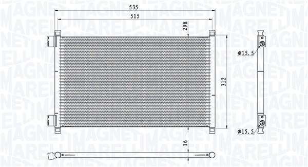 Condensator, climatizare 350203944000 MAGNETI MARELLI