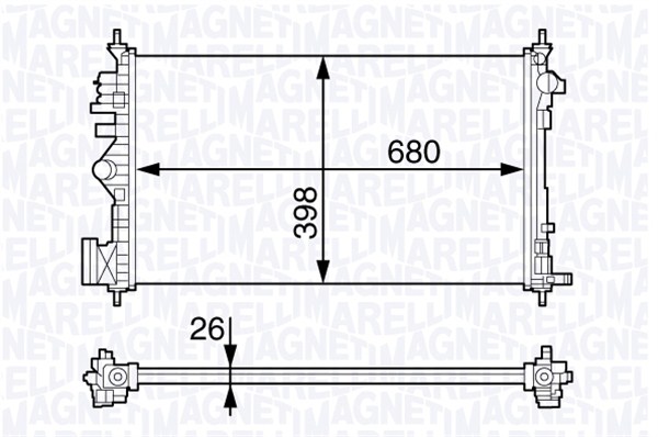 Radiator, racire motor 350213141100 MAGNETI MARELLI