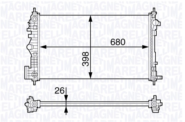 Radiator, racire motor 350213141200 MAGNETI MARELLI