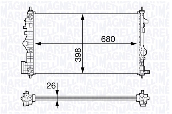 Radiator, racire motor 350213141400 MAGNETI MARELLI