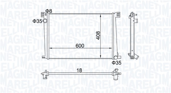 Radiator, racire motor 350213168600 MAGNETI MARELLI
