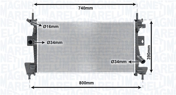 Radiator, racire motor 350213170200 MAGNETI MARELLI
