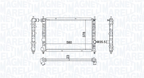 Radiator, racire motor 350213192100 MAGNETI MARELLI