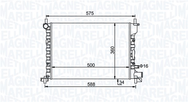 Radiator, racire motor 350213193300 MAGNETI MARELLI