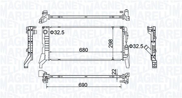 Radiator, racire motor 350213202700 MAGNETI MARELLI