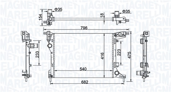 Radiator, racire motor 350213203300 MAGNETI MARELLI