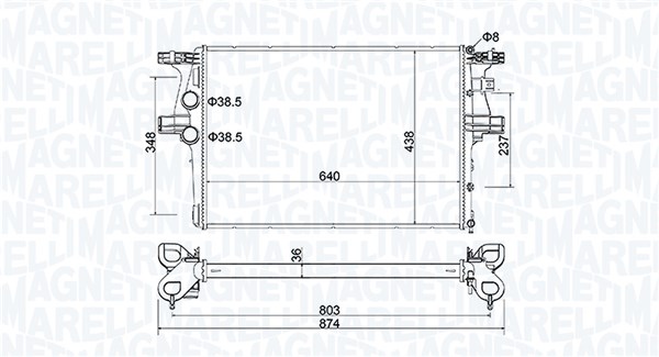 Radiator, racire motor 350213204600 MAGNETI MARELLI