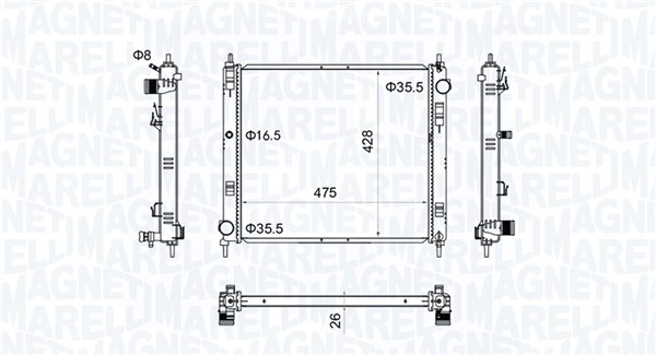 Radiator, racire motor 350213205500 MAGNETI MARELLI