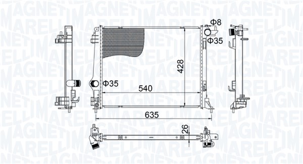 Radiator, racire motor 350213207400 MAGNETI MARELLI