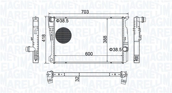 Radiator, racire motor 350213209100 MAGNETI MARELLI