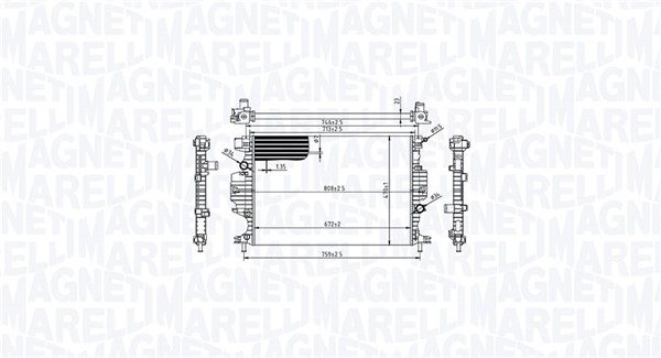 Radiator, racire motor 350213215800 MAGNETI MARELLI