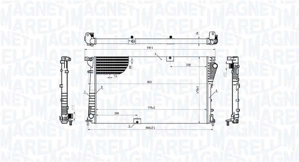 Radiator, racire motor 350213221100 MAGNETI MARELLI