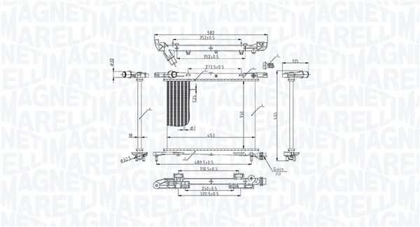 Radiator, racire motor 350213222200 MAGNETI MARELLI