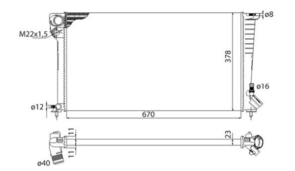 Radiator, racire motor 350213118503 MAGNETI MARELLI